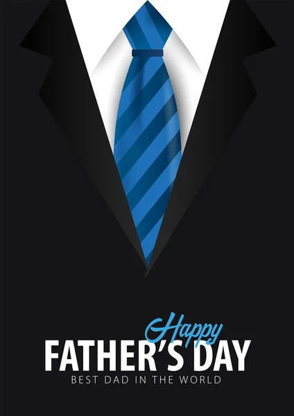 Apák napja banner, üdvözlés kártya-val nyakkendő. Vektoros illusztráció. — Stock Vector