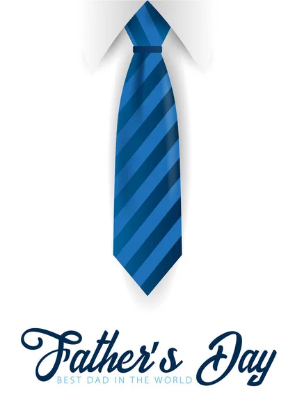 Vatertagsbanner, Grußkarte mit Krawatte. Vektorillustration. — Stockvektor