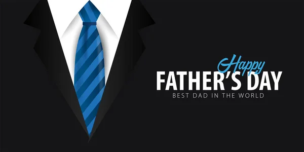 Fathers Day banner, greeting card with necktie. Vector Illustration. — Stock Vector