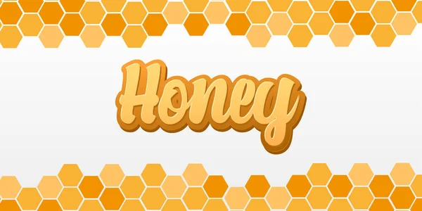 带有蜂窝背景的新鲜有机蜂蜜横幅. — 图库矢量图片