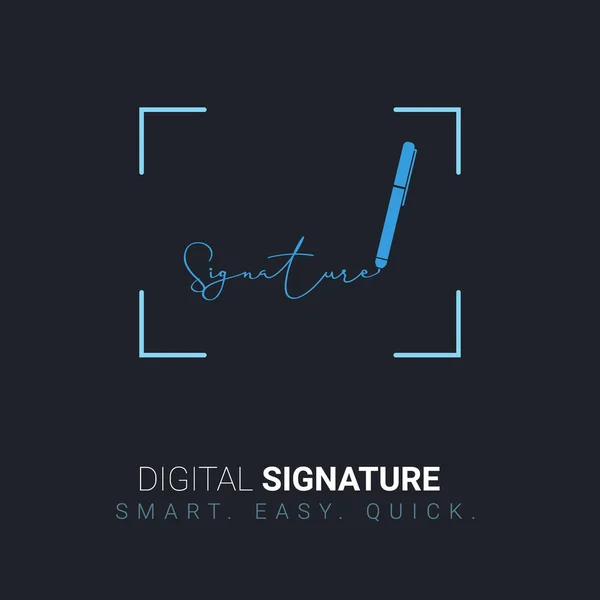 Technologie de signature numérique. Inscrivez-vous. Illustration vectorielle . — Image vectorielle