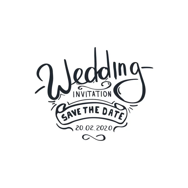 Invitación de boda. Dibujar a mano Letras de boda . — Archivo Imágenes Vectoriales