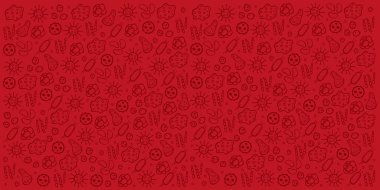 Virüslü bir geçmişi var. Elle çizim ögeleri ile vektör illüstrasyonu.