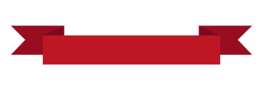 Düz vektör şeridi pankartı beyaz arkaplanda izole edildi.