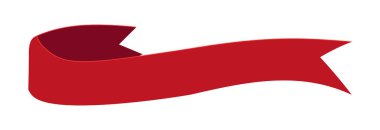 Düz vektör şeridi pankartı beyaz arkaplanda izole edildi.