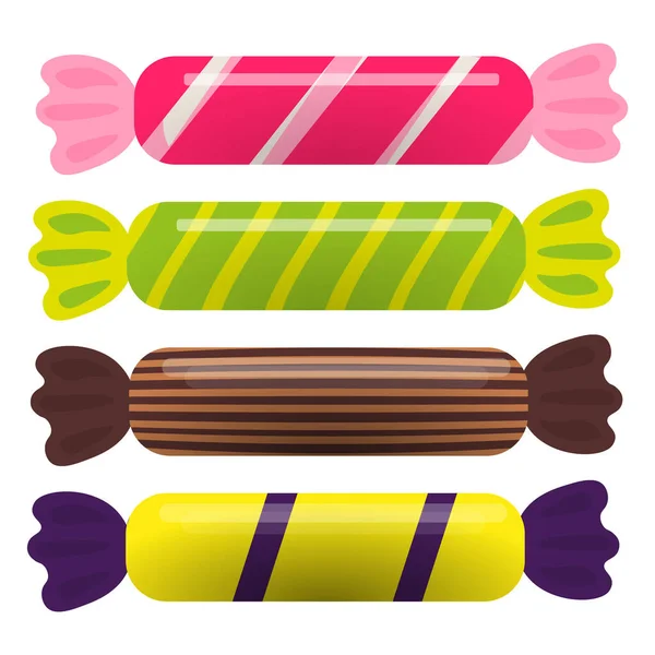 Set von flachen Bonbons. Vektorillustration. — Stockvektor