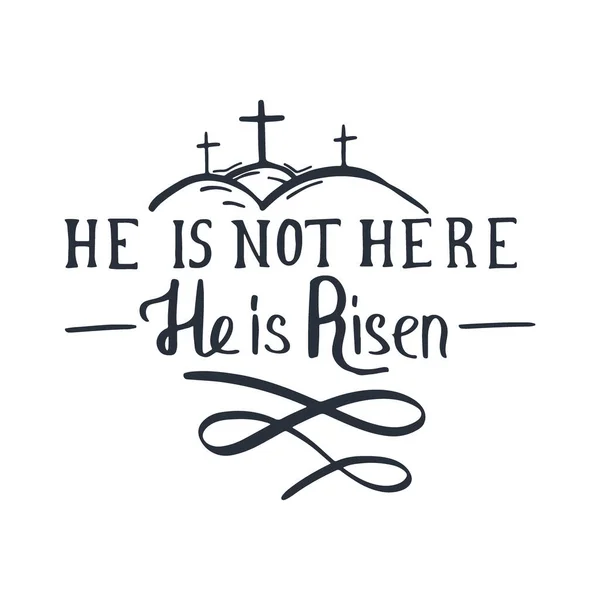Easter Lettering - He is Risen. Vector Illustration. — Stock Vector