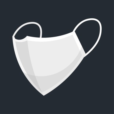 Beyaz Koruyucu Tıbbi Yüz Maskesi. Vektör İllüstrasyonu.