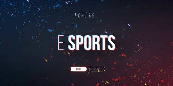 Cyber Sport banner met glitch effect. Esports Gaming. Videospellen. Live streaming wedstrijd. Vector illustratie met vlamdeeltjes. — Stockvector