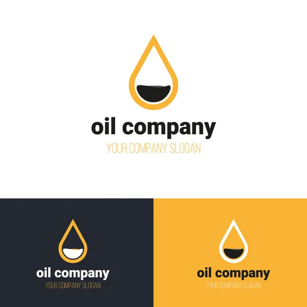 Logotipo da empresa de petróleo com gota. Design do logotipo do vetor . —  Vetores de Stock