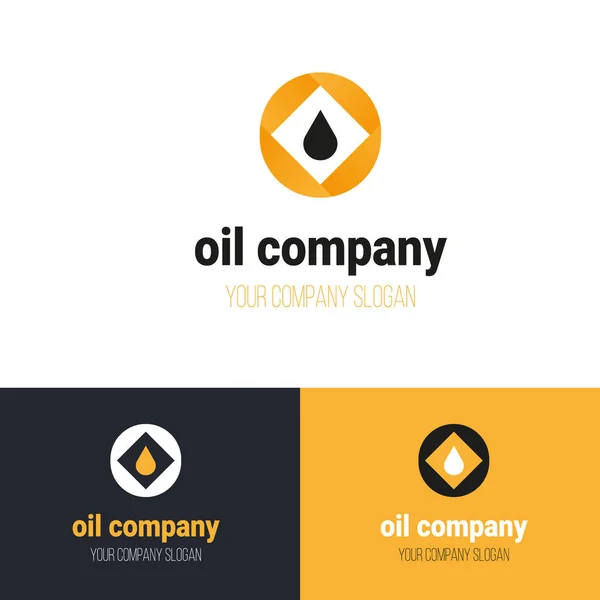 Logo compagnia petrolifera con goccia. Design del logo vettoriale . — Vettoriale Stock