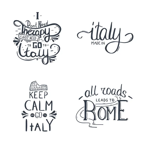 Italien handritning bokstäver. Italienska qoute. Vektorillustration. — Stock vektor