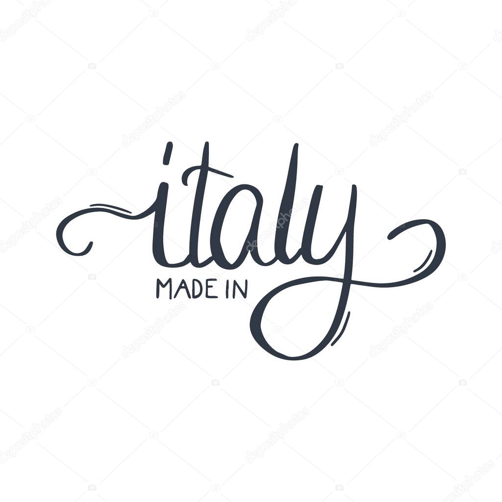 Italy hand draw lettering. Italian qoute. Vector illustration.