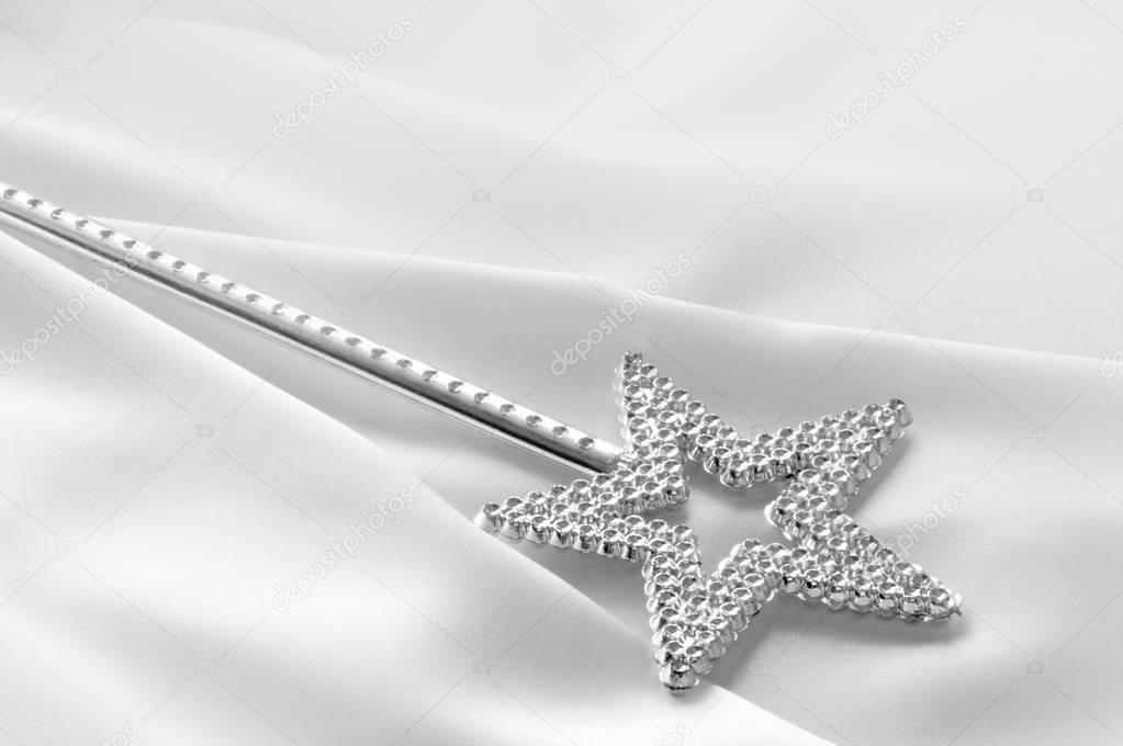 Magic silver Wand on the white background