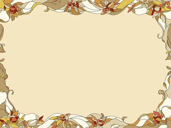Kwiatowa Ramka Stylu Art Nouveau Pastelowy Ton Tła — Zdjęcie stockowe