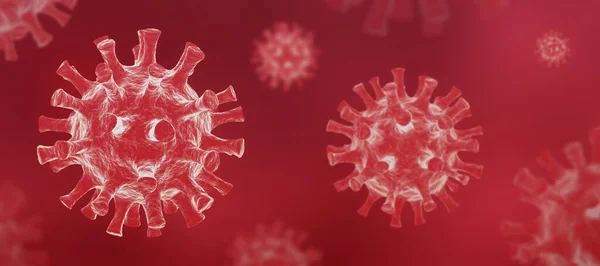 Coronavirus Covid Floating Virus Background Virologie Und Mikrobiologie — Stockfoto