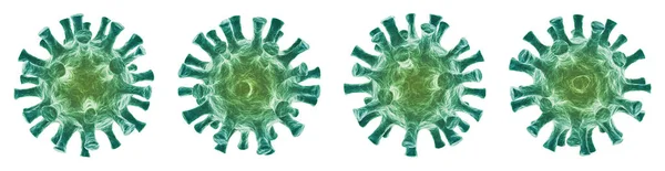 Beyaz zemin üzerinde izole edilmiş virüs - 3D Viroloji ve Mikrobiyoloji - Coronavirus COVID-19 konsepti