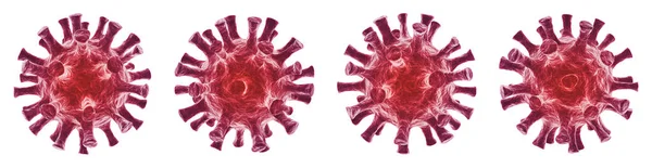Beyaz zemin üzerinde izole edilmiş virüs - 3D Viroloji ve Mikrobiyoloji - Coronavirus COVID-19 konsepti