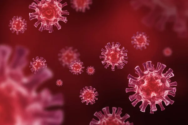 Pływające Tło Wirusa Wirologia Mikrobiologia Koncepcja Coronavirus Covid — Zdjęcie stockowe