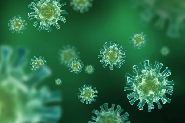 Floating Virus Background Virologie Und Mikrobiologie Coronavirus Covid Concept — Stockfoto