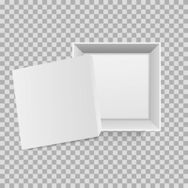 Beyaz karton kutular üst görünümü oluşturur