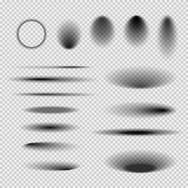 Yuvarlak ve kare izole zemin şeffaf gölgeler.