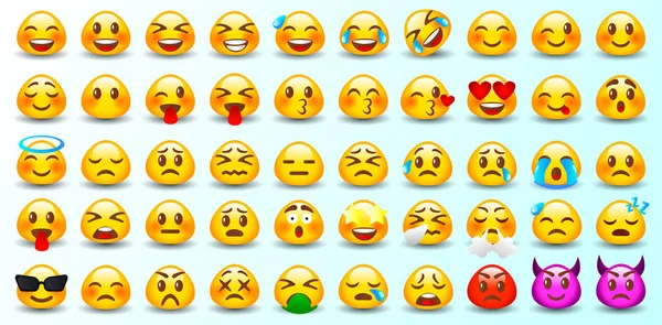 Conjunto de Emoticons. Conjunto de Emoji . — Vetor de Stock