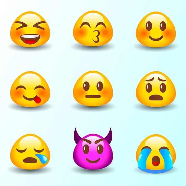 Set di Emoticons. Set di Emoji . — Vettoriale Stock