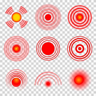 Acı kırmızı çember veya yerelleştirme işareti