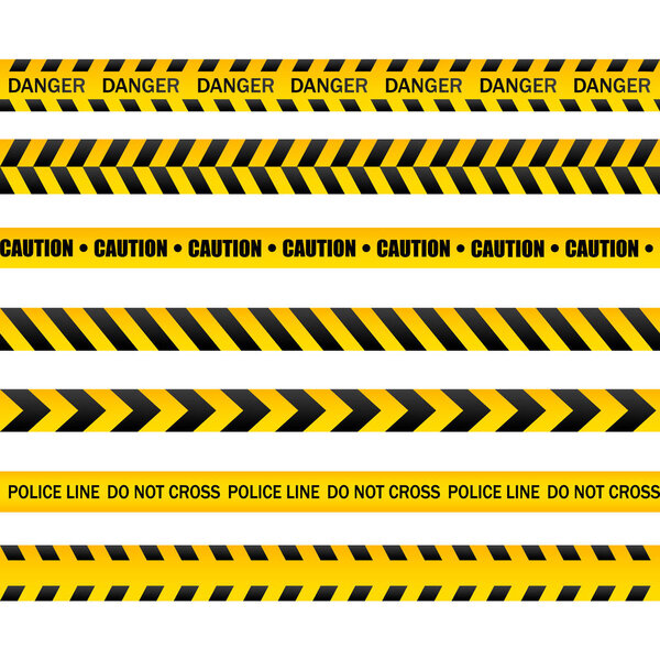 Caution and danger tapes. 