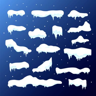 Kar kapaklar, kartopu ve snowdrifts ayarla. 