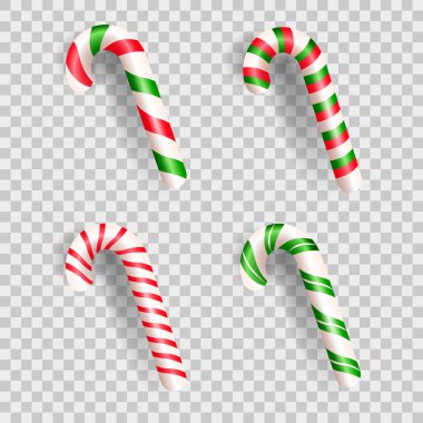 Gerçekçi bir Noel şekeri seti. 