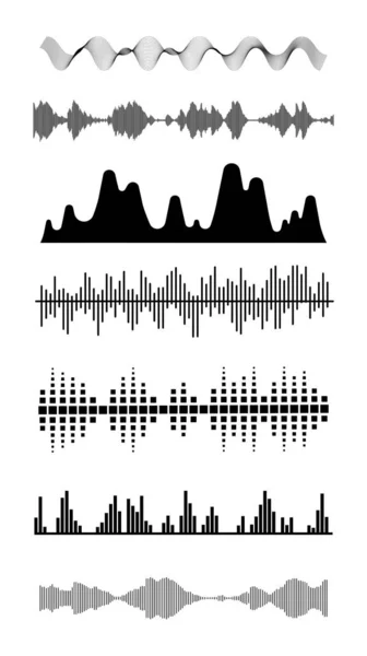 Black sound waves. — Stock Vector