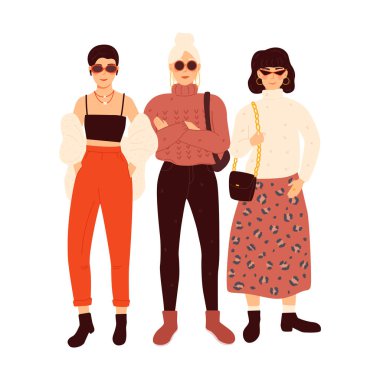 üç güzel genç kadın. 