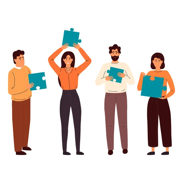 Takım metaforu. Bulmaca tutan insanlar