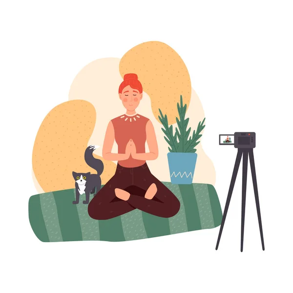 Blog sobre meditación y un estilo de vida saludable . Ilustraciones de stock libres de derechos