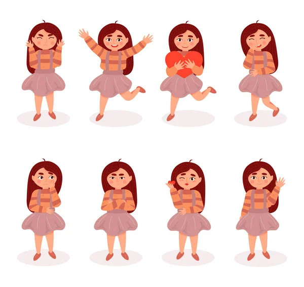 Conjunto de personajes de chica . Vectores De Stock Sin Royalties Gratis