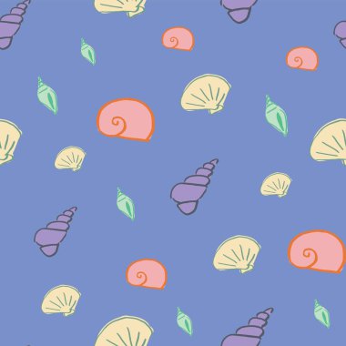deniz kabukları dikişsiz desen tasarımı