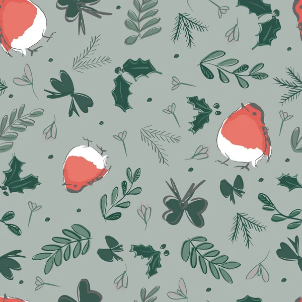 Різдвяні рубінові прикраси безшовний повторний візерунок — стоковий вектор
