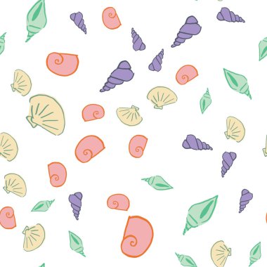 deniz kabukları dikişsiz desen tasarımı