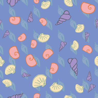 deniz kabukları dikişsiz desen tasarımı