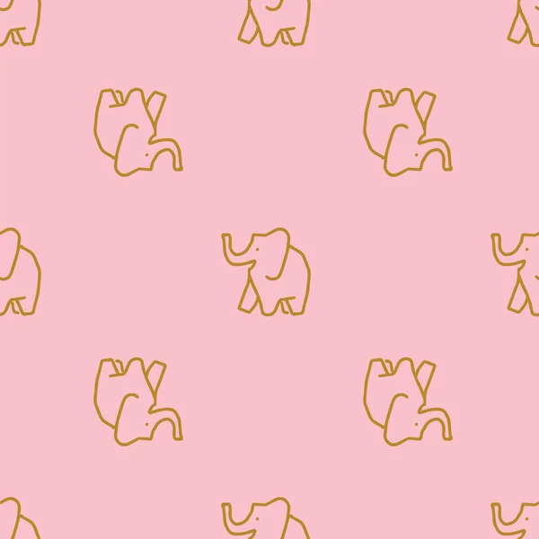Rózsaszín elefántok zökkenőmentes ismétlődő minta tervezés. — Stock Vector