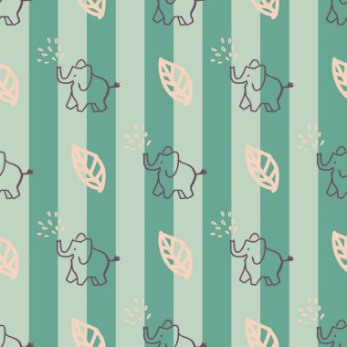 Yaprak fili bitkisi pürüzsüz tekrar deseni