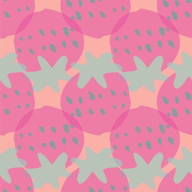 Çilekli meyve pürüzsüz tekrar desenli tasarım