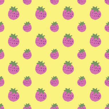 Çilekli meyve pürüzsüz tekrar desenli tasarım