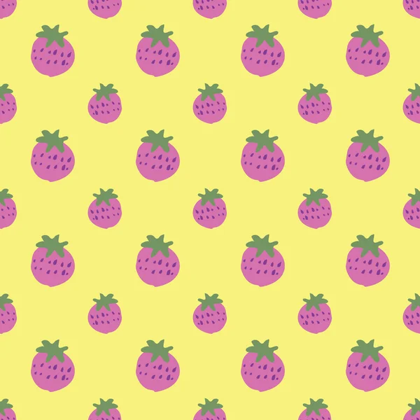 Fresa fruta sin costura patrón de repetición de diseño — Vector de stock