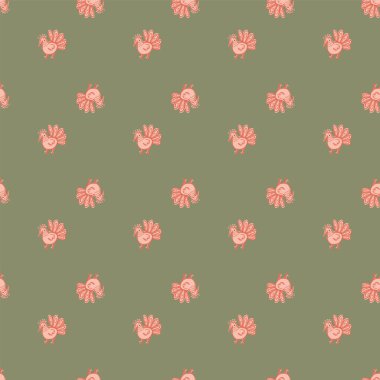 Tavuk folkloru desenleri pürüzsüz tekrarlar