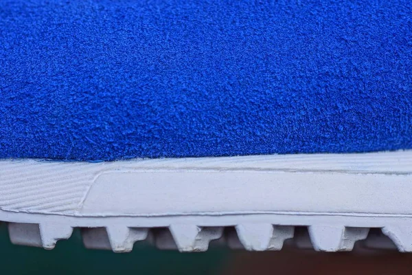 Blue White Texture Plastic Sole Suede Shoes — Stock Photo, Image