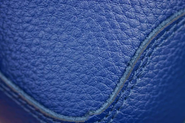 Blaue Lederstruktur Auf Dem Schuh Mit Naht — Stockfoto