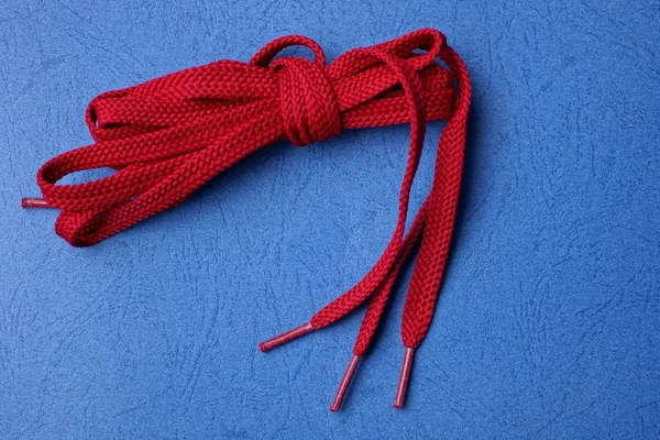 Écheveau Lacets Tissu Rouge — Photo